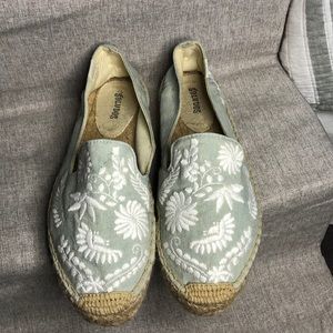 Soludos White embroidered espadrilles